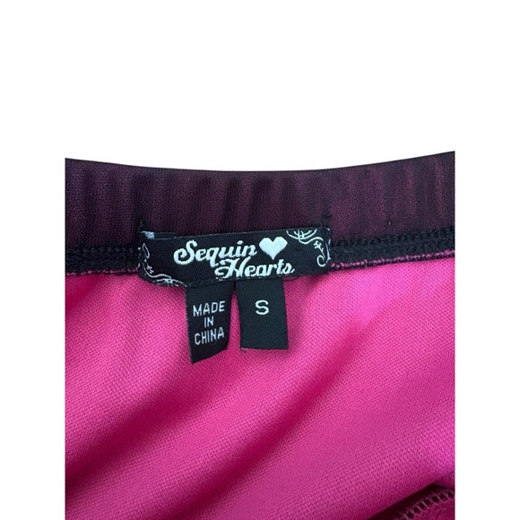 NWT Y2K Sequin Hearts  Gown Sheer Black Pink Beaded dress Whimsigoth Fairy Vamp - Picture 7 of 13